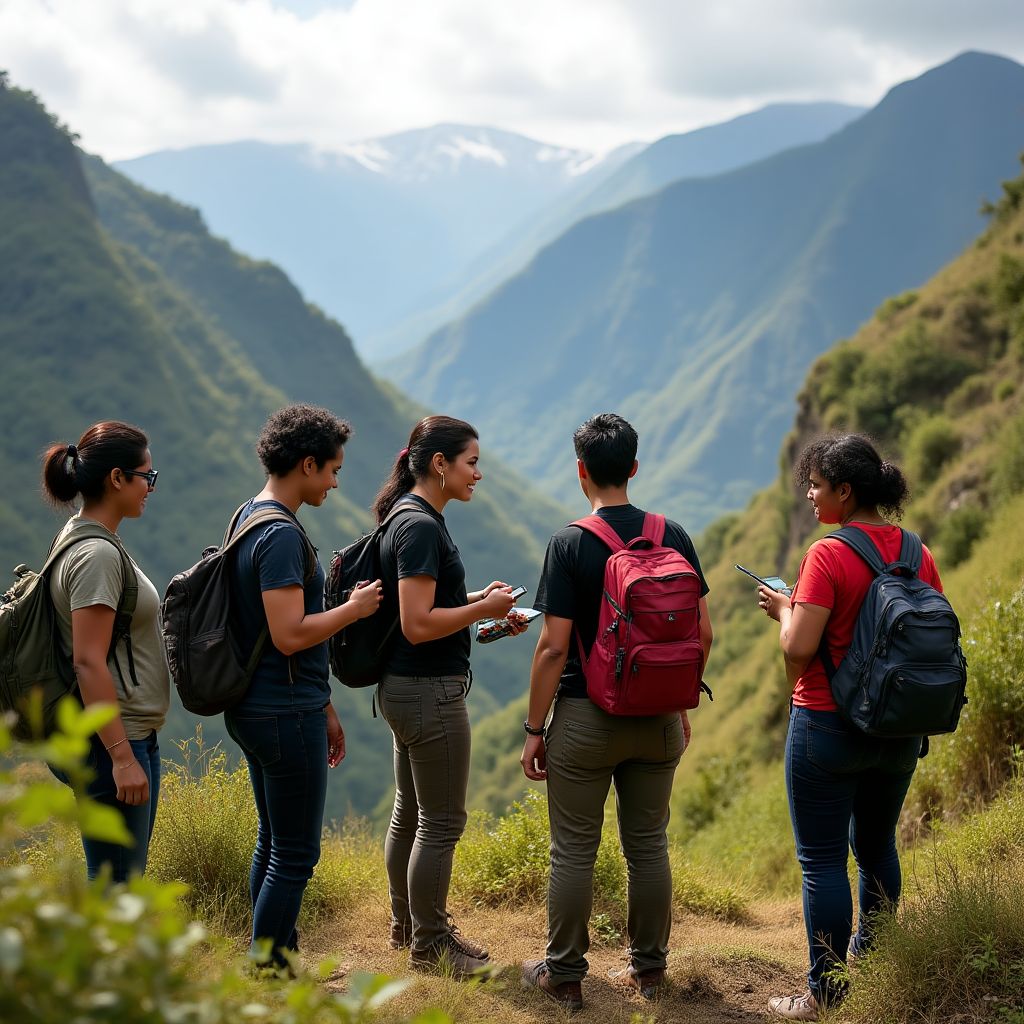 Equipo de EcoAdapt trabajando con pequeños empresarios ecuatorianos